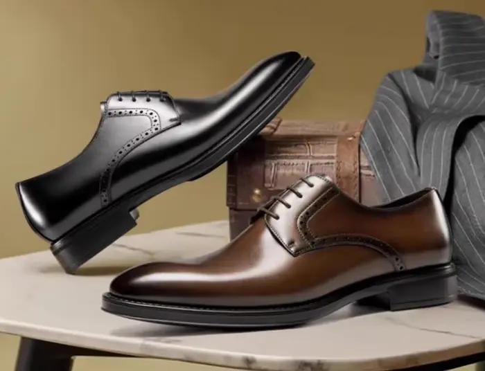 Chaussures en cuir véritable pour hommes