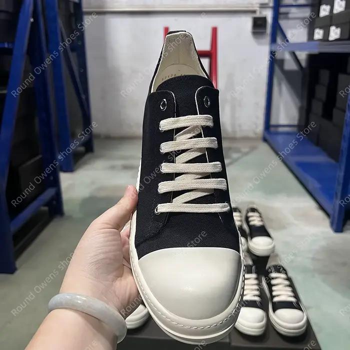 Chaussures décontractées hommes toile basse qualité Ro à lacets semelle épaisse respirant luxe concepteur classique formateurs femmes baskets plates