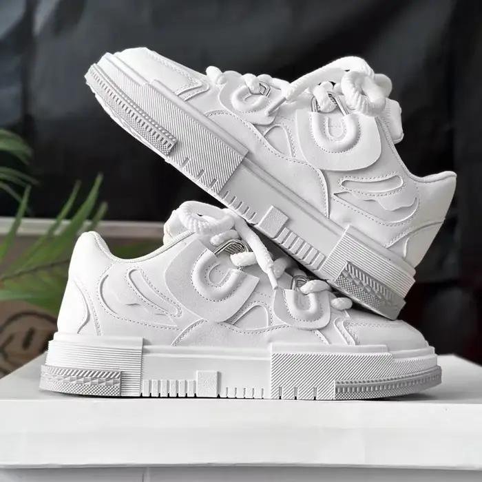 Campus jeunesse étudiant petites chaussures blanches printemps offre spéciale confort plate-forme hommes baskets mâle conseil chaussures tendance Wlaking chaussures