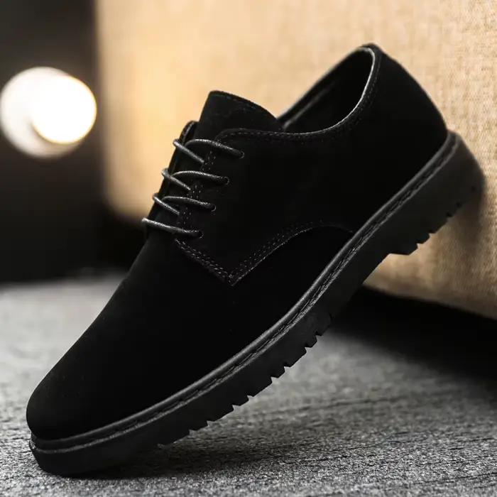 Chaussures décontractées WJWZD en cuir solide pour homme, respirantes, avec lacets, pour occasions décontractées et formelles