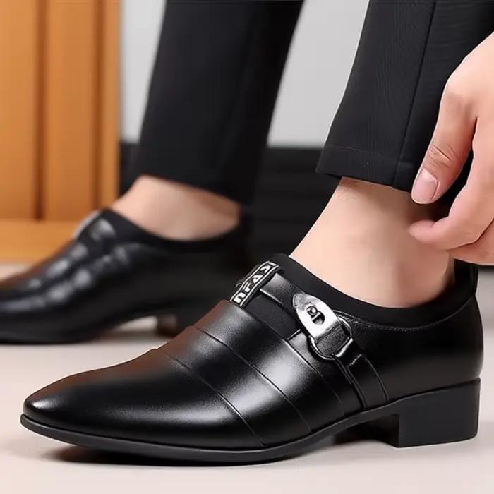 Chaussures classiques en cuir pour hommes, Oxfords à bout pointu, chaussures formelles pour fête de mariage, bureau, affaires, mocassins pour hommes