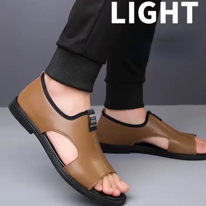 Marque homme sandales concepteur de mode en cuir décontracté pour hommes été confortable plage pantoufles en plein air