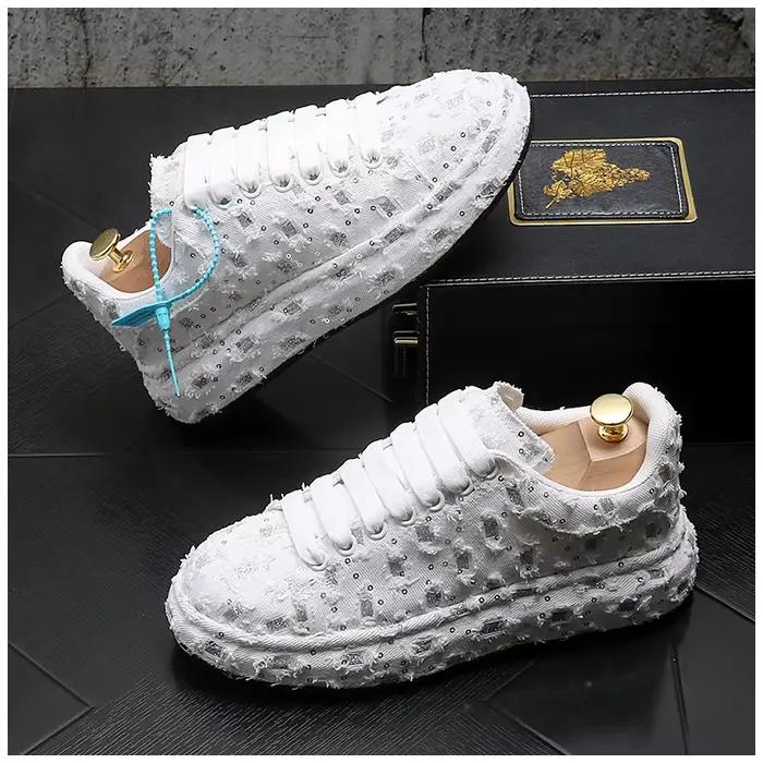 Chaussures décontractées Ripped Cirboy pour hommes, chaussures d'extérieur à plateforme, légères et respirantes, confortables et à la mode