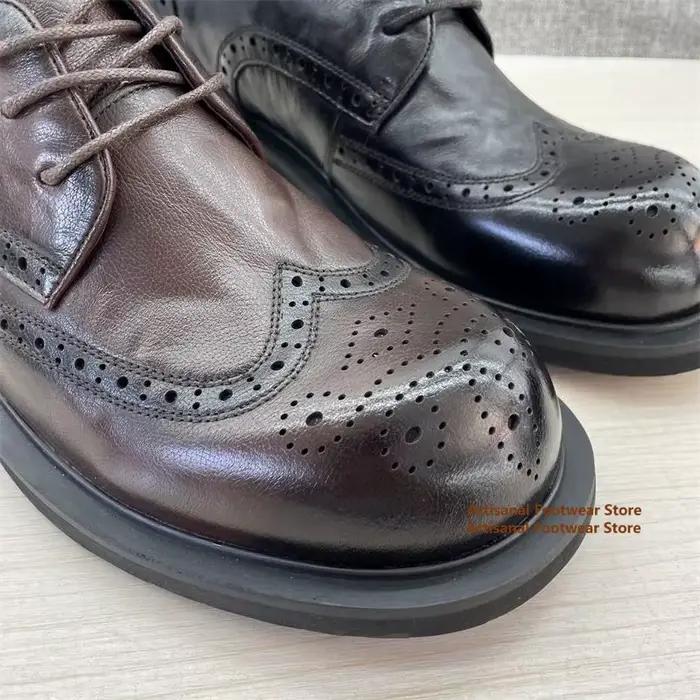 Chaussures Brogue en daim de vache pour hommes style britannique décontracté et confortable pour différentes occasions
