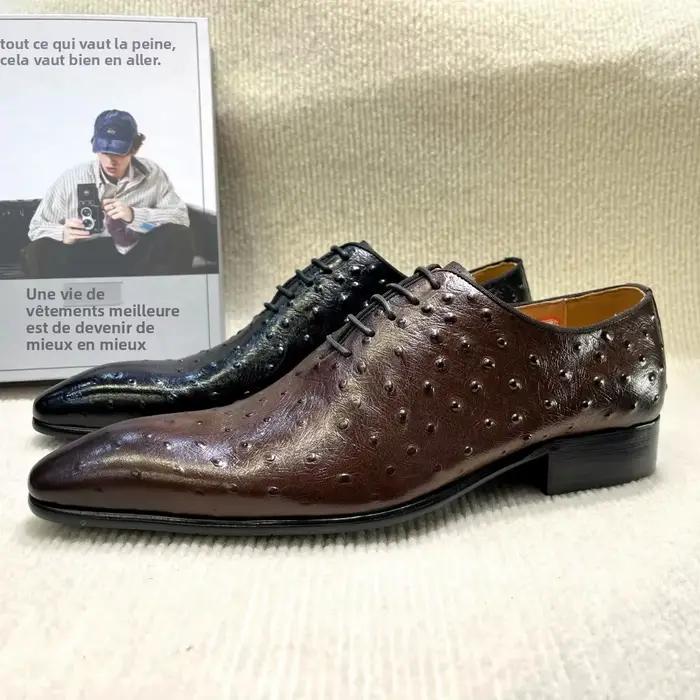 Oxfords Brogue en cuir véritable pour hommes