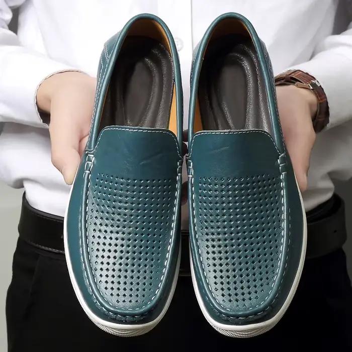 Chaussures décontractées en cuir véritable pour hommes, mocassins à semelle faite à la main, chaussures de conduite pour hommes, chaussures de travail élégantes, Europe et Amérique, Hot Knowing