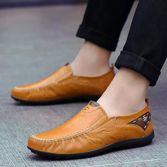 Chaussures en cuir hommes mode cuir véritable haute qualité marque de luxe confortable hommes chaussures de conduite décontractées grande taille 37-47