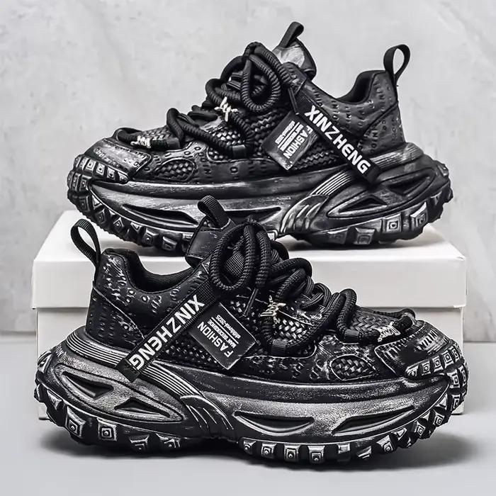 Chaussures pour hommes maille respirant plate-forme baskets léger luxe haut de gamme