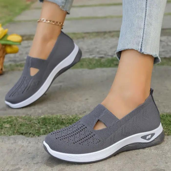 Chaussures de sport décontractées pour femmes en tissu, bout rond, semelles en EVA et PVC, pour occasions décontractées tout au long de l'année