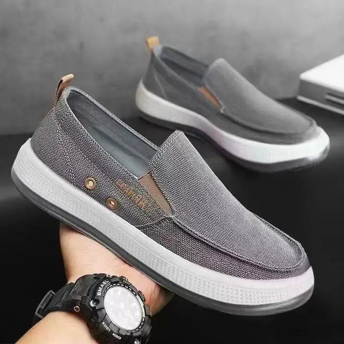 Chaussures bateau décontractées en toile pour hommes