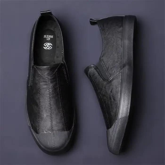 Chaussures décontractées en cuir PU pour hommes, mocassins à enfiler, chaussures plates de loisirs légères, mode printemps et été, nouvelle collection pour homme occassions décontractées