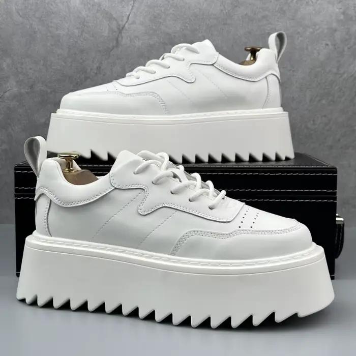Baskets à plateforme pour hommes chaussures de luxe en cuir