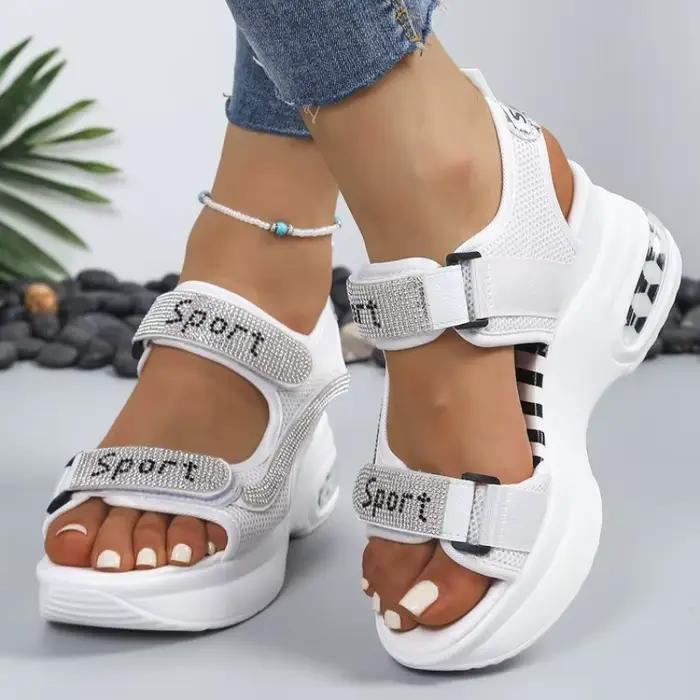 Sandales d'été à bout rond pour femmes, confortables, décontractées et élégantes pour occasions estivales et décontractées