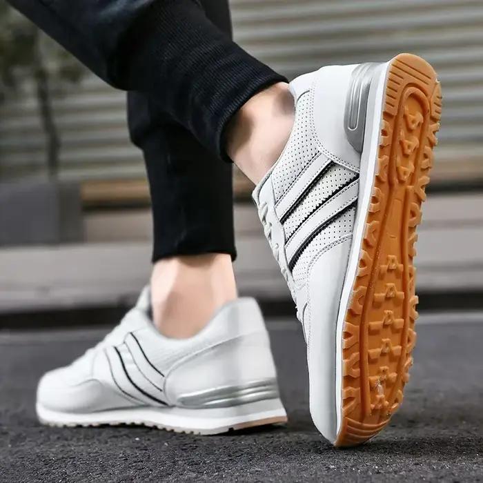 Chaussures de sport décontractées pour homme, printemps automne, respirantes, semelle EVA, cuir artificiel, lacets, confort et style pour chaque sortie