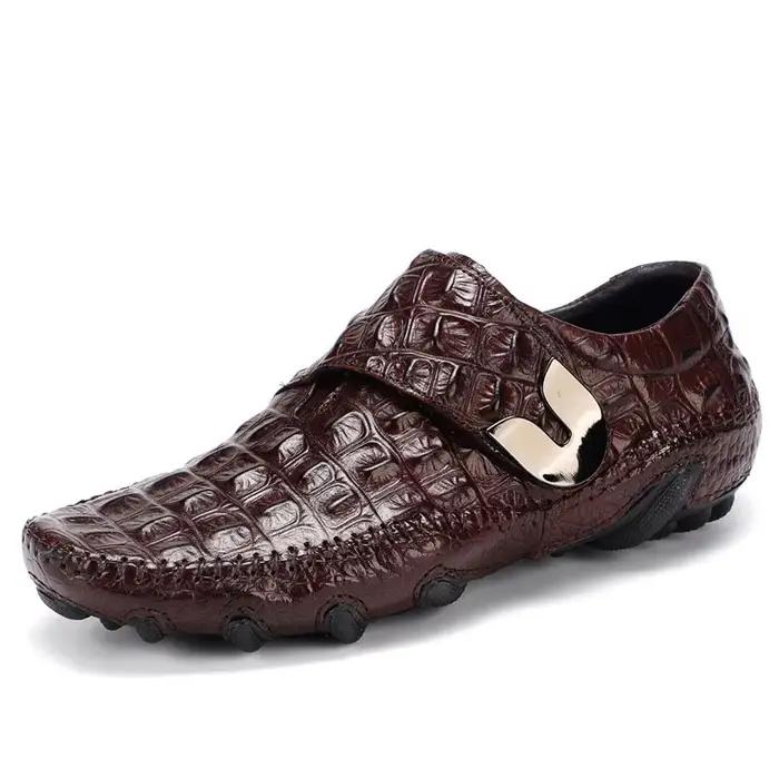 Chaussures de conduite de luxe en cuir véritable pour homme