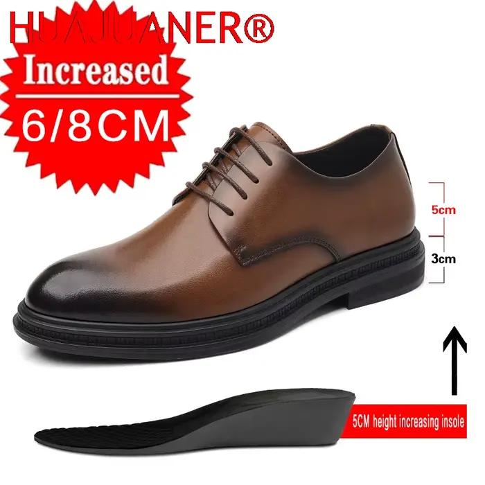 Chaussures habillées pour hommes style britannique à bout pointu et semelle épaisse