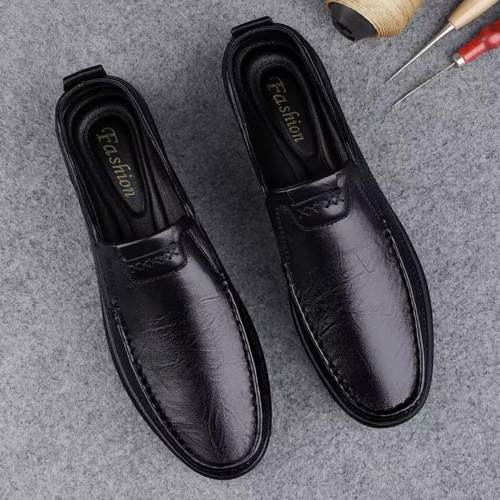 Mocassins italiens en cuir véritable pour hommes