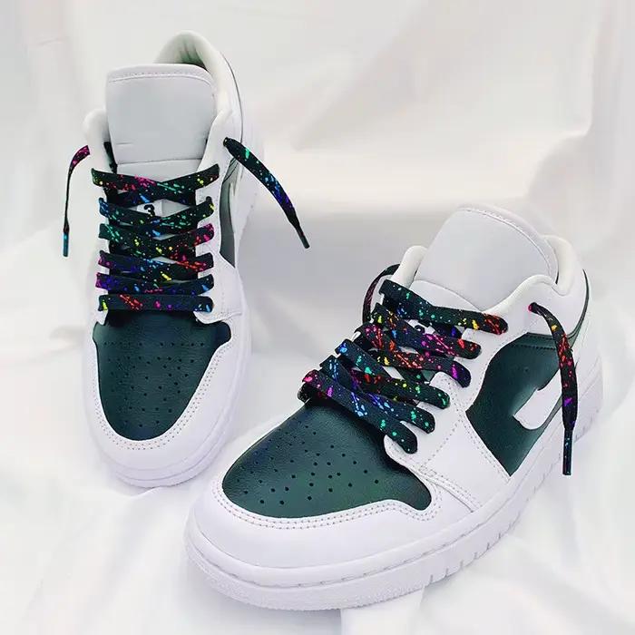 Lacets colorés dorés peints à la main pour chaussures de sport baskets homme et femmes ocassions spéciales