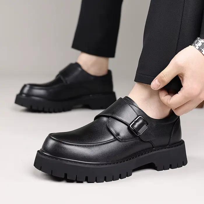 Chaussures décontractées en cuir italien pour hommes Oxford avec plateforme solide et semelle en caoutchouc pour toutes les occasions printemps automne