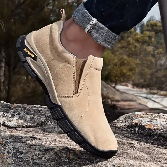Marque chaussures pour hommes en cuir véritable chaussures décontractées en plein air hommes respirant baskets daim Original hommes mocassins mocassins baskets