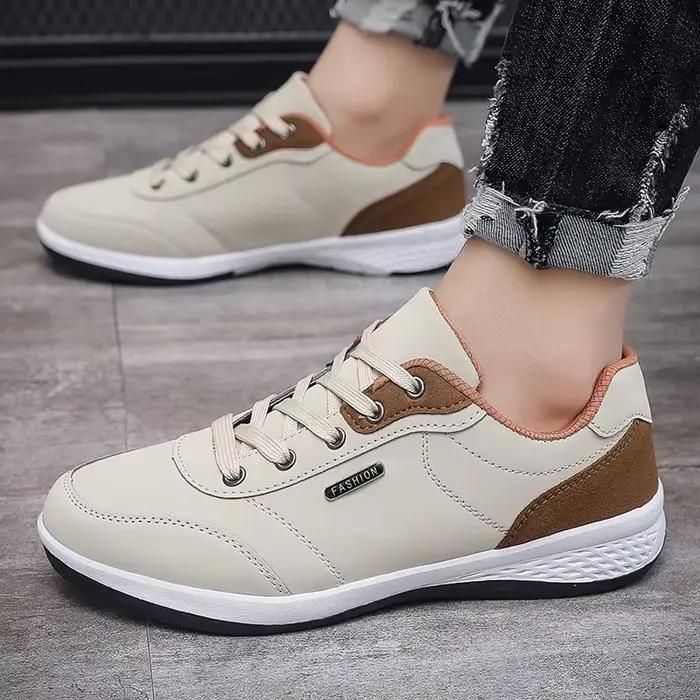 2025 hommes chaussures printemps automne imperméable marche baskets loisirs mâle en cuir