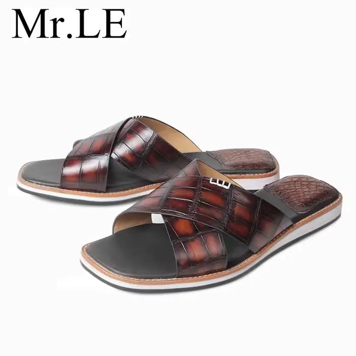 Pantoufles en cuir de Crocodile pour hommes