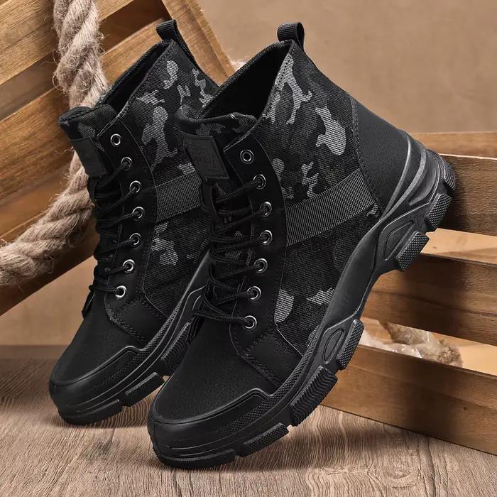 Nouvelles bottes de sport décontractées pour hommes, polyvalentes, confortables et durables, adaptées aux saisons printemps et automne, avec semelle antidérapante et doublure en maille pour un look élégant et moderne