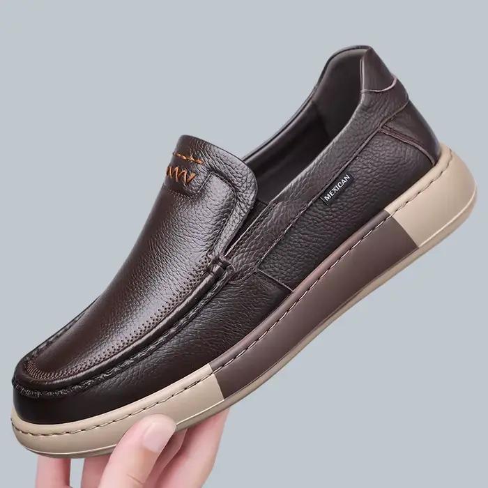 Mocassins d'affaires classiques pour hommes en cuir véritable, confortables, respirants et durables pour les occasions professionnelles et décontractées