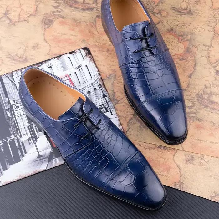 Chaussures de luxe en cuir véritable pour hommes