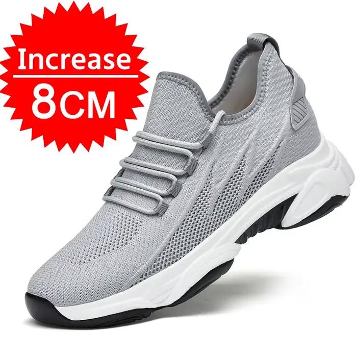 Baskets décontractées pour hommes, chaussures respirantes de 6cm, hauteur augmentée de 8cm, semelle intérieure de 10cm, pour hommes, style sport, basket haute, chaussures d'été, baskets élégantes pour homme