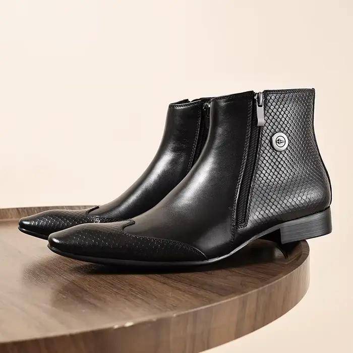 Chaussures montantes pour hommes avec fermeture éclair