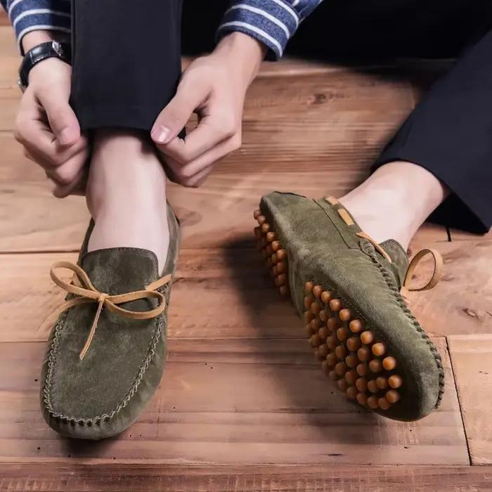Cuir hommes chaussures décontractées marque de luxe confortable sans lacet mocassins formels