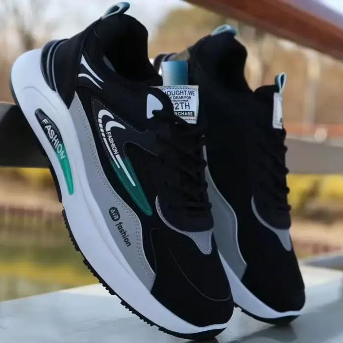 Chaussures décontractées en cuir artificiel pour homme, confortables, respirantes et résistantes à l'usure pour les activités sportives et les jours détendus