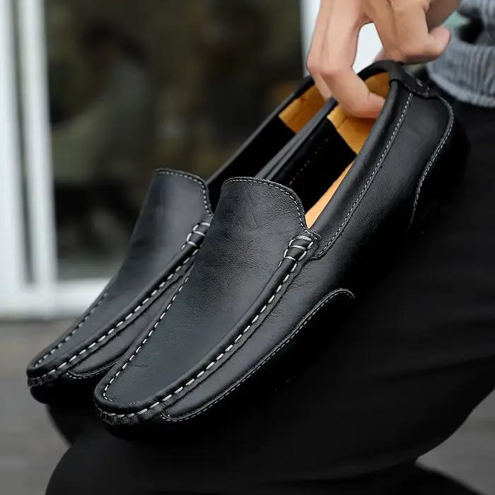 Mocassins respirants en cuir véritable mocassins décontractés chaussures pour hommes sans lacet occassions spéciales printemps automne