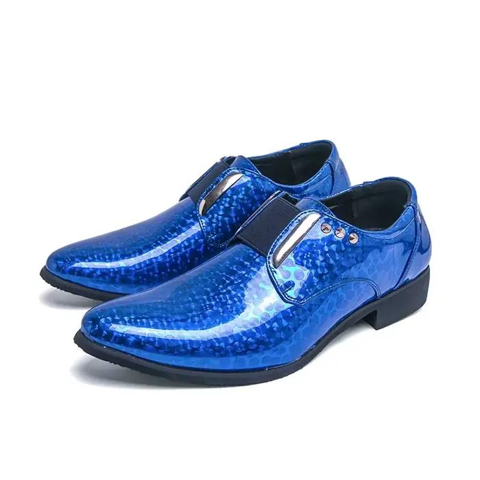 Chaussures habillées dorées pour hommes élégantes en cuir confortables bout pointu formelles pour soirées et événements spéciaux