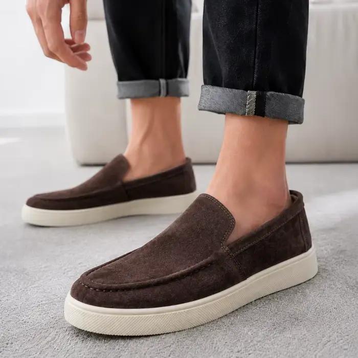 Chaussures d'été décontractées pour hommes, mocassins confortables à plateforme, mocassins respirants, chaussures plates de bureau pour hommes