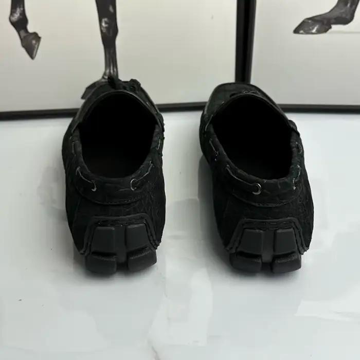 Mocassins Gommino pour homme en cuir de crocodile nubuck véritable, cuir exotique authentique, chaussures plates souples à enfiler pour homme