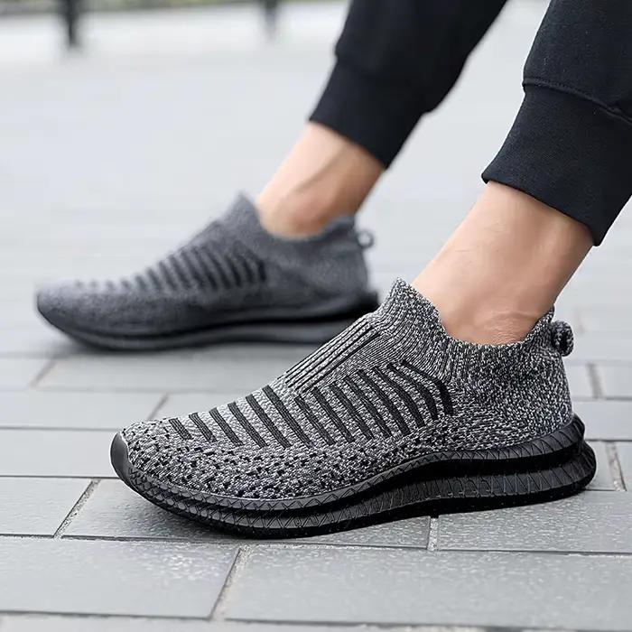 Mocassins d'été pour hommes baskets respirantes confortables et décontractées à la mode pour homme printemps automne sneakers rayées grandes tailles