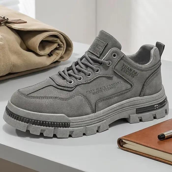 Chaussures décontractées à plateforme épaisse pour hommes LOEIKAN - Baskets de travail à lacets avec semelle