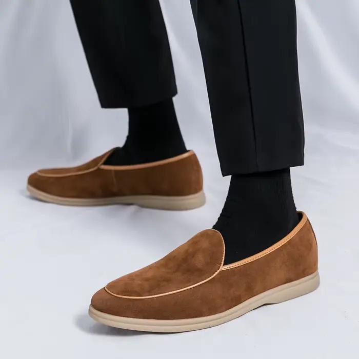 Mode hommes marque de luxe mocassins chaussures printemps Style britannique daim