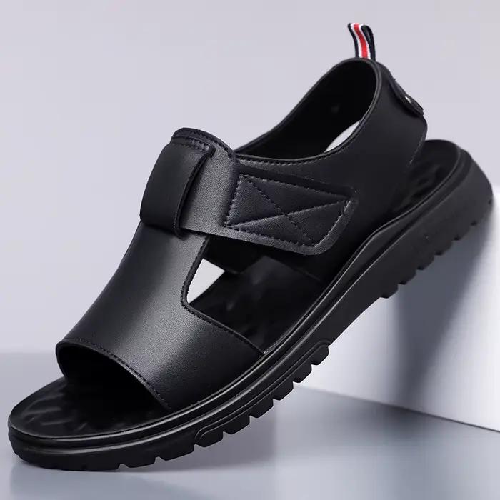 Sandales d'été tendance pour hommes – Chaussures de plage à semelle épaisse et souple – Chaussons d'extérieur