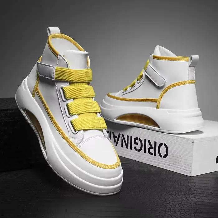 Luxe haut hommes chaussures mode coussin d'air hommes baskets plate-forme en cuir chaussures décontractées marque concepteur hommes bottines 2024 nouveau