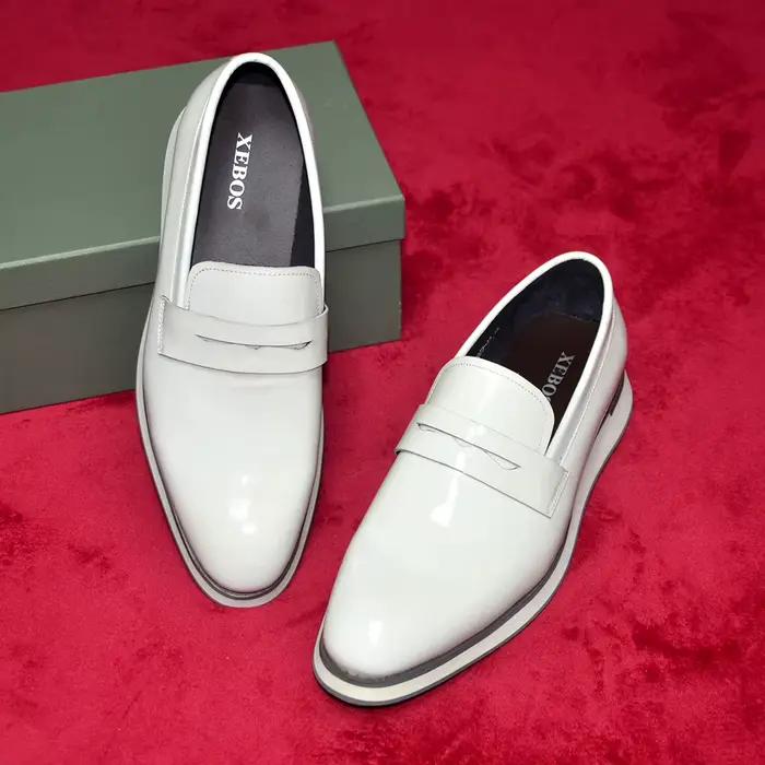 Chaussures Penny Loafer Décontractées de Luxe pour Homme, 5 Couleurs, en Cuir Verni Haut de Gamme, Mocassins Plats à Enfiler pour Affaires