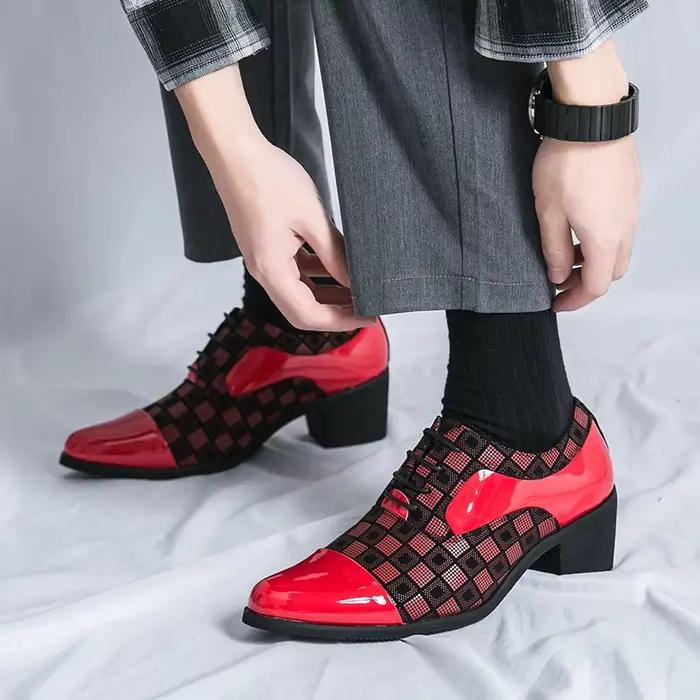 Chaussures de luxe à talons hauts pour hommes