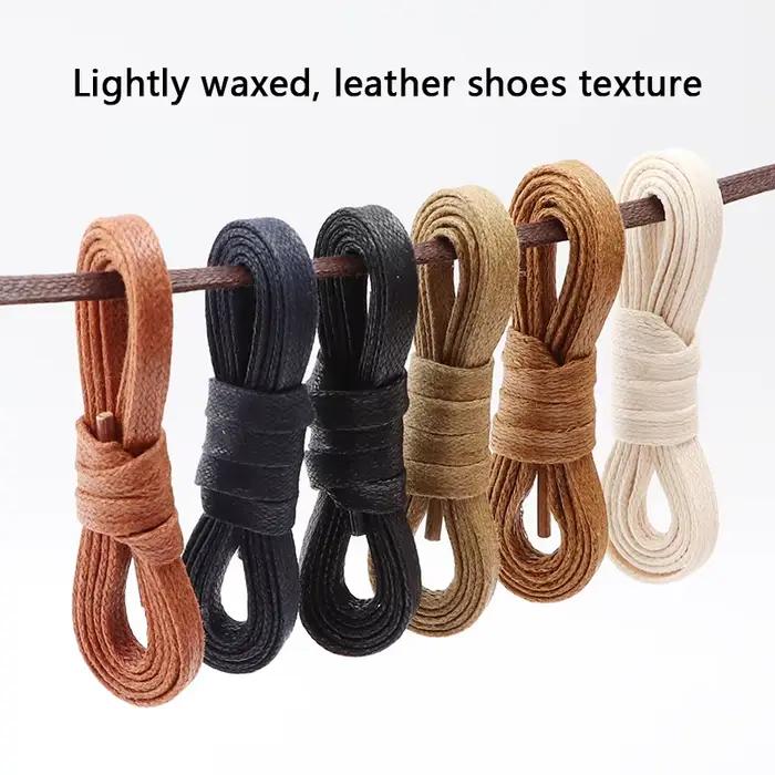 Lacets plats cirés en cuir chaussures décontractées imperméables lacets bottes unisexe longueur de lacet 60 80 100 120 140 160 180 CM 1 paire