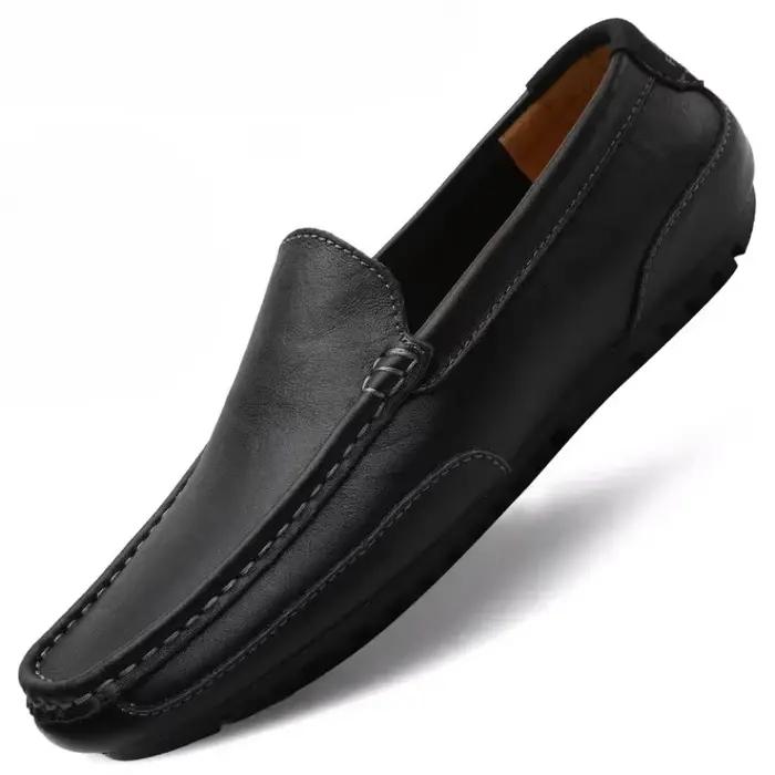 Nouvelles Mocassins en Cuir Respirants pour Hommes Chaussures Décontractées et Habillées Italiennes à Enfiler pour la Conduite Occasions Spéciales Pointures Disponibles Bleu Jaune Noir