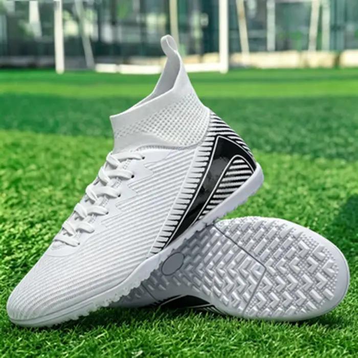 Chaussures de football TF unisexes pour adultes, tissu PU respirant, semelle en caoutchouc à crampons denses, antidérapantes, résistantes à l'usure, entraînement sur gazon artificiel