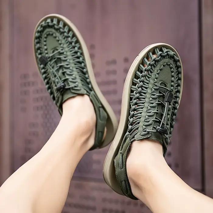 Mode hommes sandales en cuir véritable