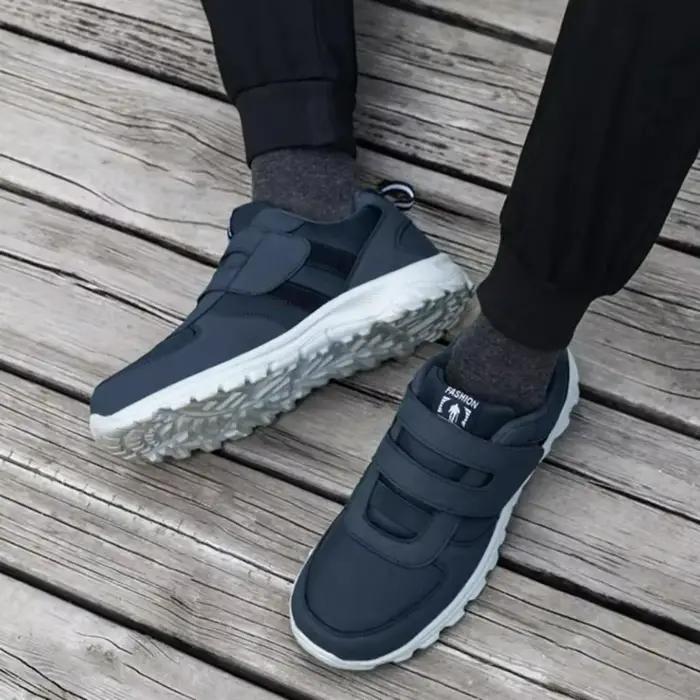 Baskets pour hommes sans lacet chaussures orthopédiques nouveau bout large