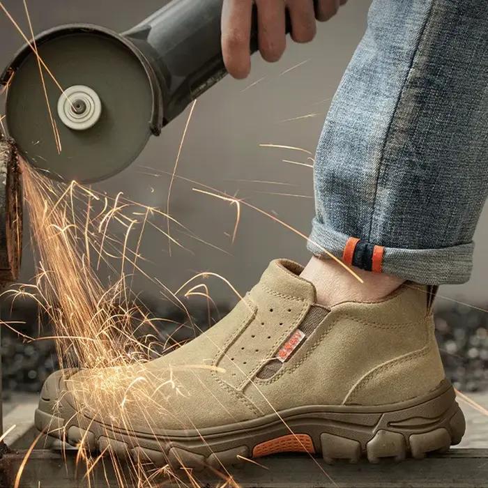 Bottes de travail imperméables pour hommes, chaussures de sécurité à bout Composite, Anti-écrasement, Anti-perforation, chaussures de soudage Anti-brûlure, protection